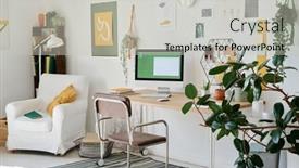  Presentation with living room - PPT layouts with part-of-living-room background and a light gray colored foreground