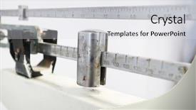  Presentation with medical astronomy - Slide deck enhanced with part of medical scales background and a light gray colored foreground