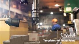  Presentation with drilling machine - Cool new presentation with part of metallic drilling machine backdrop and a violet colored foreground