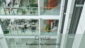  Presentation with green offices - Theme with part-of-modern-multi-storey background and a light gray colored foreground