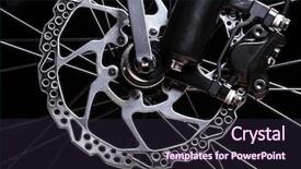  Presentation with mountain bike - Presentation design with part of mountain bike brake background and a wine colored foreground