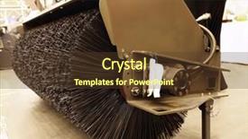  Presentation with car cleaning - Theme enhanced with part of municipal car for cleaning roads and sidewalks closeup background and a tawny brown colored foreground