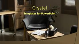  Presentation with square - Slide set consisting of part-of-office-of-psychotherapist background and a tawny brown colored foreground