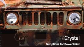  Presentation with military - Cool new slides with part of old military truck backdrop and a wine colored foreground