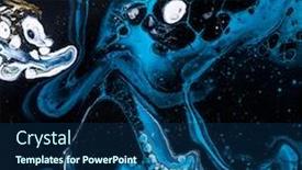  Presentation with art - Colorful slide deck enhanced with part-of-original-epoxy-resin backdrop and a navy blue colored foreground