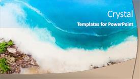  Presentation with art - Slide deck enhanced with part-of-original-epoxy-resin background and a teal colored foreground