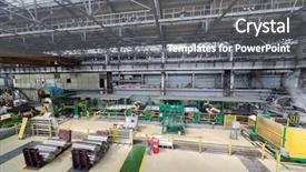  Presentation with equipment - PPT layouts having special equipment for aluminum rolling background and a gray colored foreground