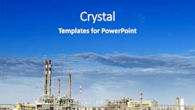  Presentation with refinery - Presentation theme consisting of part of refinery complex background and a cobalt blue colored foreground
