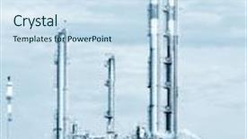  Presentation with refinery - Colorful PPT theme enhanced with part of refinery complex backdrop and a sky blue colored foreground