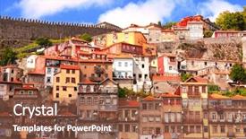  Presentation with view of the old port - Amazing presentation theme having part of ribeira porto portugal backdrop and a tawny brown colored foreground