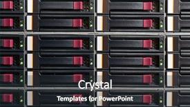  Presentation with server - Slide set featuring part of server rack with multiple hard drives background and a wine colored foreground