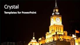  Presentation with street of shanghai on the night - PPT layouts consisting of part of shanghai at night background and a black colored foreground