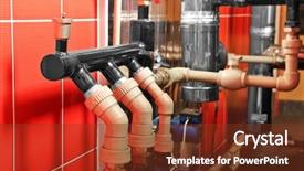  Presentation with boiler - Slide set consisting of part of solid fuel boiler background and a tawny brown colored foreground