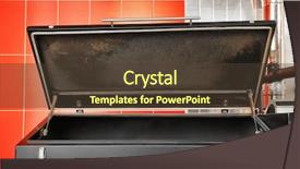  Presentation with energy savings - Amazing PPT theme having part of solid fuel boiler backdrop and a tawny brown colored foreground