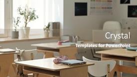  Presentation with school elementary - Presentation featuring part-of-spacious-classroom background and a gray colored foreground