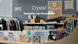  Presentation with organization - Presentation design consisting of part-of-spacious-storage-room background and a gray colored foreground