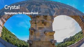  Presentation with aqueduct - PPT theme consisting of part of the bridge one background and a teal colored foreground