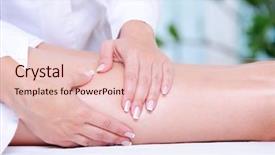  Presentation with beautician - Cool new PPT theme with part of the female leg getting massage by beautician in the beauty salon backdrop and a lemonade colored foreground