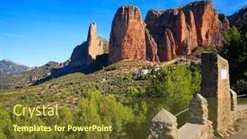  Presentation with romantic - Theme with part-of-the-foothills background and a tawny brown colored foreground