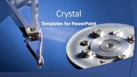  Presentation with hard disk - Presentation theme having part-of-the-hard-disk background and a teal colored foreground