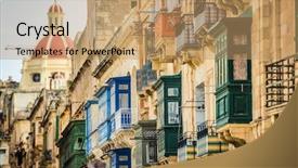  Presentation with malta - Cool new slide deck with part of valletta in malta backdrop and a coral colored foreground