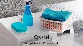  Presentation with laundry - Colorful PPT layouts enhanced with part of washing machine backdrop and a light gray colored foreground