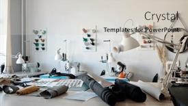  Presentation with sample - Presentation theme consisting of part-of-workshop-of-tanner background and a light gray colored foreground