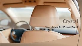  Presentation with car seat - Slide set featuring part-of-yellow-leather-car background and a coral colored foreground