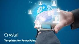  Presentation with earth parts - PPT theme featuring parts earth - businessman checking smart watch background and a ocean colored foreground