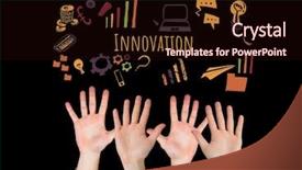  Presentation with digital innovation - Beautiful presentation featuring digital composite of many hands backdrop and a wine colored foreground