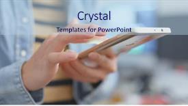  Presentation with phone - Presentation design enhanced with part time work - close up using mobile phone background and a light blue colored foreground