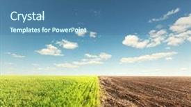  Presentation with one child back ground - Presentation design featuring part with grass and second background and a ocean colored foreground