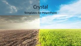  Presentation with blue sky - Slides having part with grass and second background and a teal colored foreground