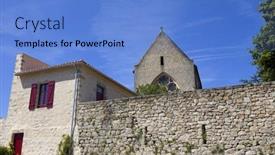  Presentation with gothic - PPT theme enhanced with parthenay-ancient-gothic-church-poitou background and a teal colored foreground