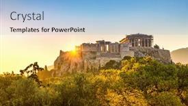  Presentation with summer - Slide set featuring parthenon-acropolis-of-athens-greece background and a light blue colored foreground