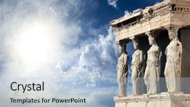  Presentation with ancient greece - Theme enhanced with parthenon in acropolis athens greece background and a light blue colored foreground
