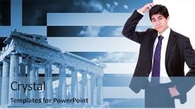  Presentation with ancient greek - PPT layouts featuring parthenon in acropolis athens greece background and a light blue colored foreground