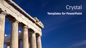  Presentation with mythology ancient greece zeus god - Cool new presentation theme with reorganization - parthenon on the acropolis backdrop and a navy blue colored foreground