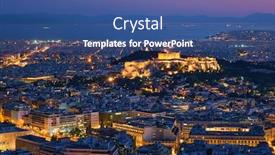  Presentation with ancient civilization - PPT theme with parthenon-temple-on-hill background and a ocean colored foreground