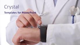  Presentation with heartbeat - PPT layouts enhanced with partial-view-of-male-doctor background and a sky blue colored foreground