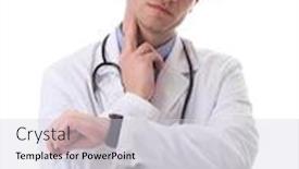  Presentation with heartbeat - Colorful PPT theme enhanced with partial-view-of-male-doctor backdrop and a light gray colored foreground