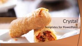  Presentation with roll - Amazing presentation theme having partially eaten egg roll backdrop and a coral colored foreground