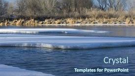  Presentation with frozen - Theme featuring partially-frozen-south-platte-river background and a ocean colored foreground