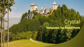  Presentation with castle - Theme with partially-ruined-gallenstein-castle-founded background and a tawny brown colored foreground