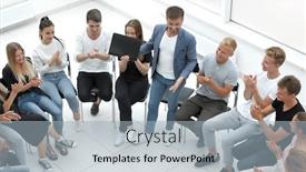  Presentation with questions - Amazing slides having participants-ask-questions-during backdrop and a light blue colored foreground