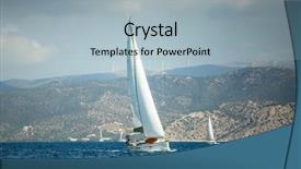  Presentation with sailing - Presentation design consisting of participate in sail yacht regatta background and a light blue colored foreground