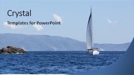  Presentation with sailing yacht race regatta sailboat - Cool new slide set with participate in sailing regatta yacht backdrop and a  colored foreground