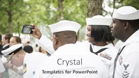  Presentation with promotion - Amazing slide deck having participating-u-s-navy-sailors backdrop and a sky blue colored foreground