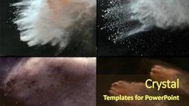 Presentation with particle - Audience pleasing slides consisting of particle - launched colorful powder backdrop and a tawny brown colored foreground