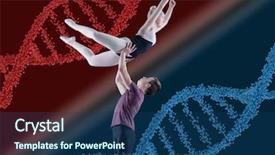  Presentation with ballet - Amazing slide set having particle physics - digital composite of ballet man backdrop and a ocean colored foreground